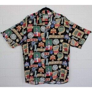 Reyn Spooner L Vintage 50's Diner Signs Fast Eddie's Spun Rayon Shirt
